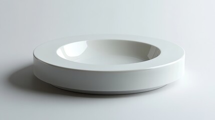 A pristine, white circular porcelain plate, its smooth surface devoid of blemishes, stands ready for your culinary creations. Its clean lines and crisp edges are accentuated by a meticulous clipping