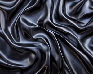 Obraz premium The draped black silk fabric with elegant folds and texture