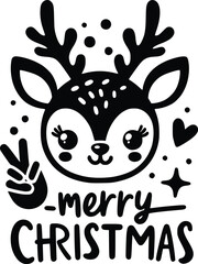 Obraz premium Merry Christmas Deer – Festive Holiday SVG Design