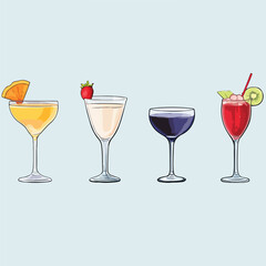set of cocktails