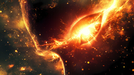 Glimmering overlays: shine with brilliant sun effects, glare phenomena, and radiant light visuals. chimeric - beast. illustration. Vivid Glare. Illustration