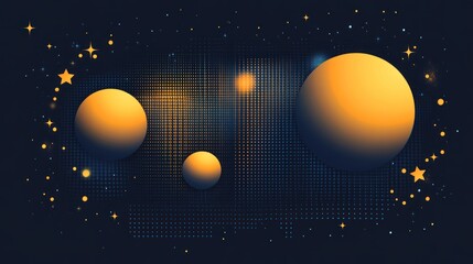 Cosmic Planets Stellar Background Gradient Design