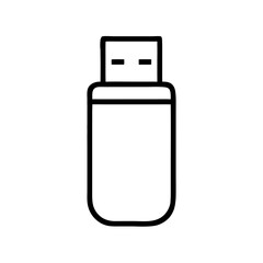 USB drive icon in a simple line art style on white background
