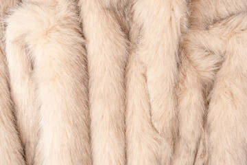 Texture of faux fur as a background, top view.