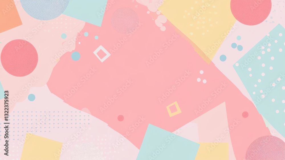 Fototapete vector flat pastel color background with a geometric pattern and dots for presentation, banner, or c