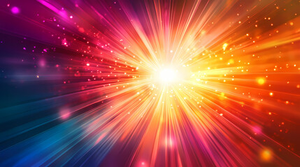 Naklejka premium Abstract sunburst with iridescent glare. Vivid Glare. Illustration