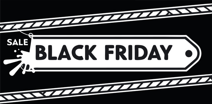 black friday sale sign on black background
