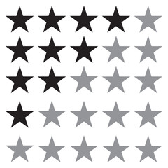Five stars customer product rating review flat icon for apps and websites