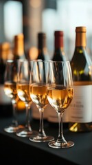 Exquisite Wine Tasting Event with Elegantly Arranged Bottles and Glasses, w/Clipping Path