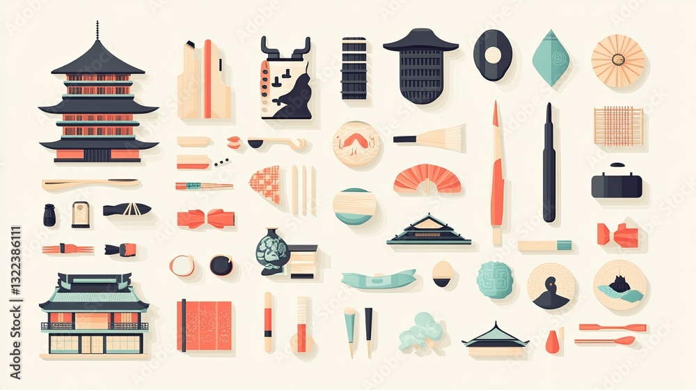 Poster flat design elements for uiux interfaces a comprehensive collection of clean and professional graphi