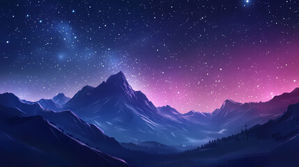 Milky way night sky with glittering stars and interstellar gas, milky way, space. Glittering Sky. Illustration