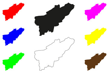 Arrah city (Republic of India, State of Bihar) map vector illustration, scribble sketch Ara map