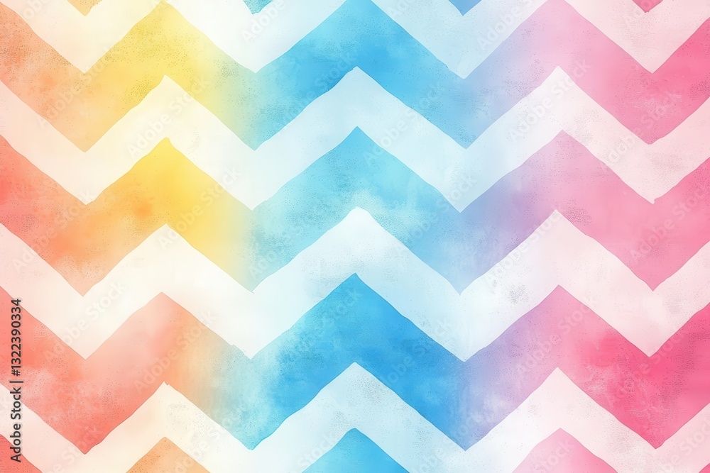 Aufkleber Colorful zigzag pattern with bold strokes and varying colors creating a modern artistic texture suitable for various design projects