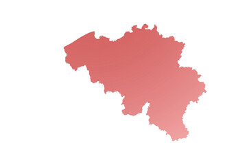 Map of Belgium, sign silhouette. World Map Globe. Vector Illustration isolated on transparent background. Europe continent.