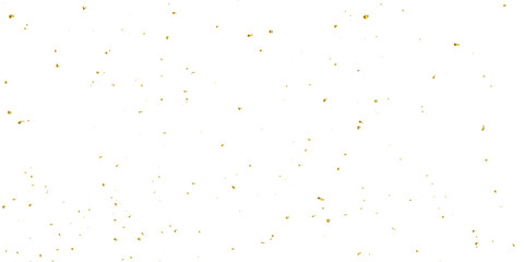 Abstract doted and confetti golden glitter and zigzag ribbon particles splatter on transparent background. Luxury golden glitter confetti that floats down falling bokeh celebration background.