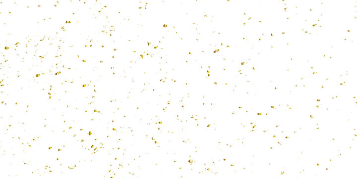 Abstract doted and confetti golden glitter and zigzag ribbon particles splatter on transparent background. Luxury golden glitter confetti that floats down falling bokeh celebration background.