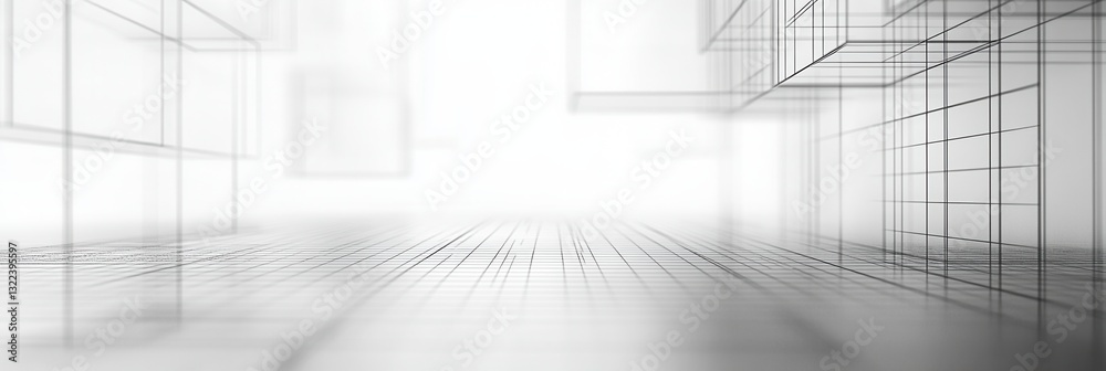 Aufkleber Sleek UIUX wireframe design with transparent elements and soft grid lines for modern digital branding resources