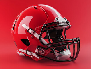 Fototapeta premium 3D football helmet isolated on a solid color background