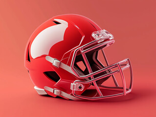 Fototapeta premium 3D football helmet isolated on a solid color background