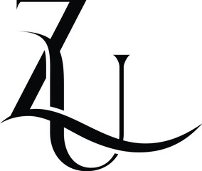 vector ZU luxury Fashion logo