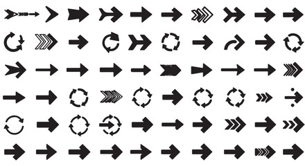 Set of black arrow icons for web and design