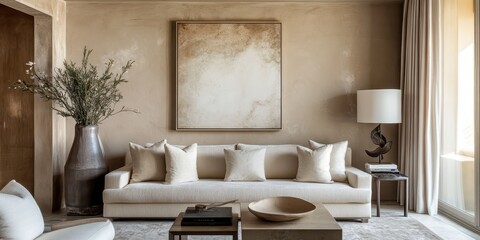 A contemporary living room displays stylish furniture and decorations indoors