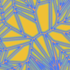 Digital illustration of a stylized colored organic structure. 3d rendering