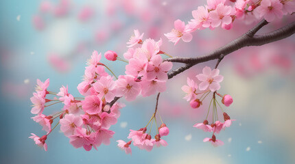 Obraz premium Tranquil Cherry Blossom Scene in Springtime