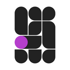 Modern Style Square Shapes with Random Corner Roundness - Modern Style Collage Design