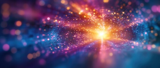 Fototapeta premium A colorful, abstract representation of energy and light, featuring vibrant hues and a sense of dynamic movement.