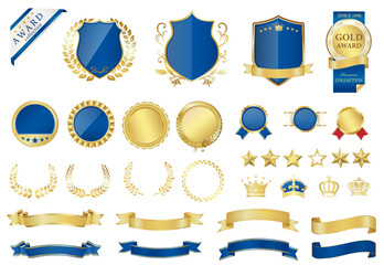 エンブレム　ランキング　リボン　トロフィー　アワード　セット