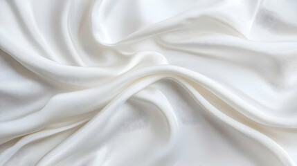 Obraz premium Luxurious White Silk Fabric Displaying Elegant Folds And Smooth Textures With Intricate Perforated Detailing Creating A Delicate And Wavy Surface For