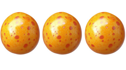 Obraz premium three easter eggs isolated on white background