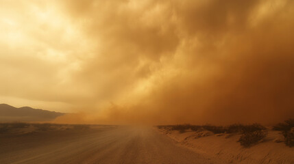 Obraz premium Another angle of a dust storm consuming the sky, reducing visibility