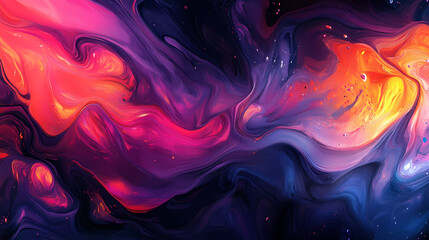 Mesmerizing fluid dynamics of vibrant chromatic swirls and blends a captivating and ethereal abstract background featuring dynamic. Effervescent Hues. Illustration