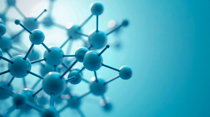 A Mesmerizing Dance Of Interconnected Molecules, A Vibrant Blue Symphony Of Scientific Wonder, Showcasing The Intricate Beauty Of Atomic Structures In A Soft, Serene Light