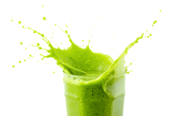 Refreshing green drink splash studio beverage photography isolated vibrant concept, isolated on white or transparent background