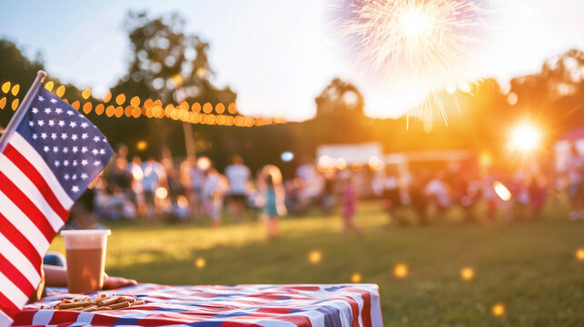 Celebrating Independence Day with Families in a Park