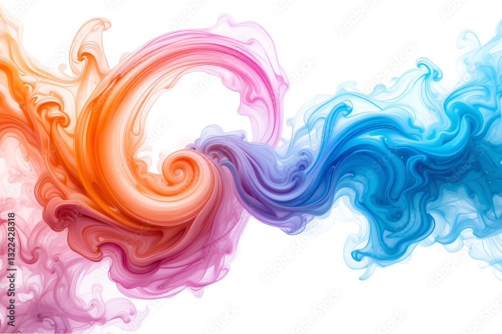 Wall mural dynamic color swirl art abstract design digital creation vibrant environment artistic view, isolated