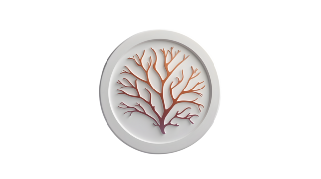 Abstract Tree Design in Circular Frame Minimalist Art for Modern Decor and Creative Projects - Powered by Adobe