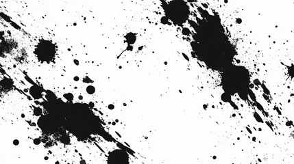 Obraz premium Black Ink Splatters Create Abstract Patterns Across a White Background