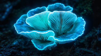 Fototapeta premium The image shows a close up of a blue coral on a coral reef