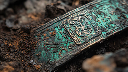 The image shows a close up of a metal object on the ground