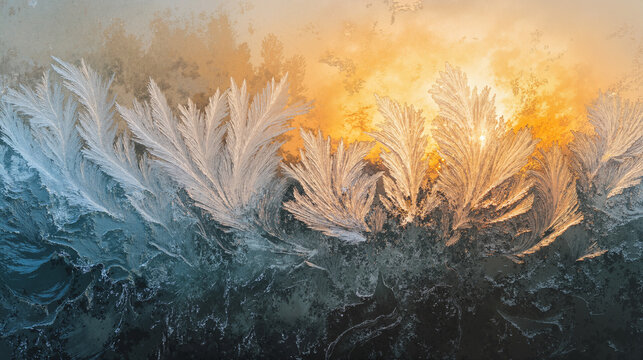 The image shows a close up of a tree branch with frost on it