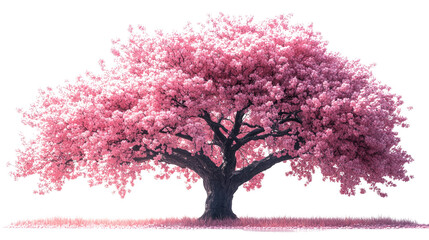Obraz premium Blooming Cherry Blossom: A vibrant cherry blossom tree in full bloom, its branches laden with delicate pink flowers, stands in glorious display. capturing the beauty and ephemeral nature of spring.