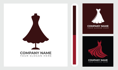 Elegant Dress Silhouette Logo set for Fashion Brand