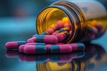 Scattered Capsules from a Medicine Bottle