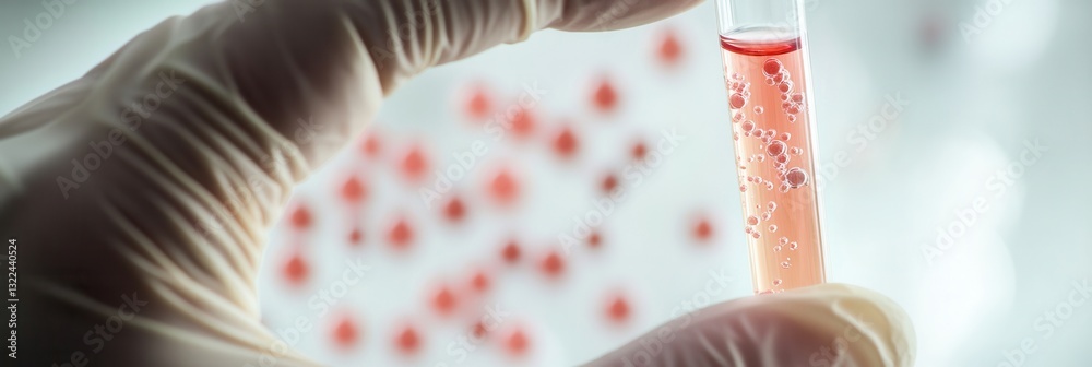 Aufkleber scientist conducts experiment with test tube in modern laboratory focusing on research and technolog