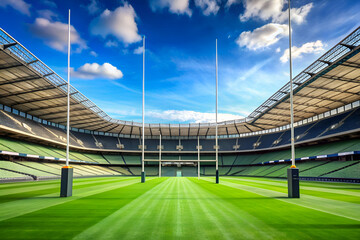 Rugby Stadium. A Breathtaking View of the Pitch