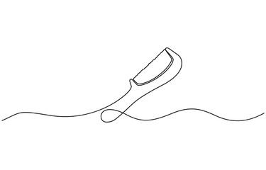 Fototapeta premium Continuous drawing of comb in simple linear style for symbol, One line drawing of comb.one line drawing of hair comb.single line vector illustration.